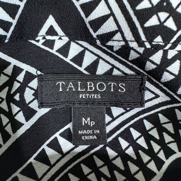 Talbots Black & White Button Down Blouse - Picture 6 of 10